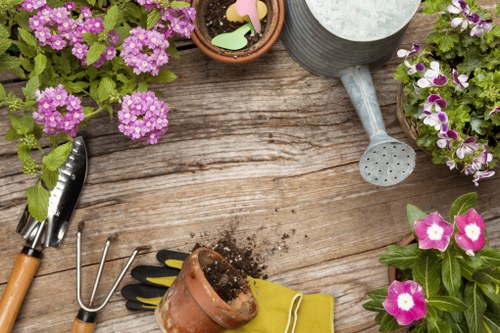 Landscape gardening in Thornton Heath with a stylish patio and planting