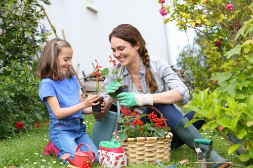 Gardener inspecting tools before outdoor work